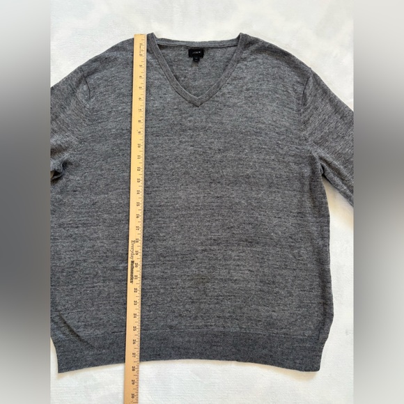 J. Crew Men’s Sweater Rugged Cotton V-Neck Pullover Gray Size XL - Picture 4 of 9